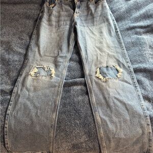 Distressed Gray Jeans